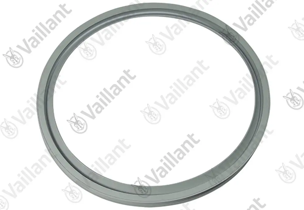 Grauer Lippendichtring von Vaillant, kreisförmig, geeignet für Basis-Anschluss DN 110, mit glatter Oberfläche und ohne sichtbare Artikelnummer.